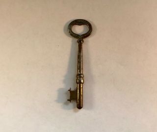Vintage Antique Skeleton Key Corbin Heart Bow Unique Bit