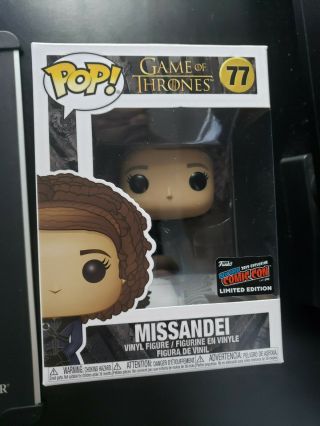 Funko Pop Missandei Game Of Thrones 77 2019 Nycc Exclusive Official Sticker
