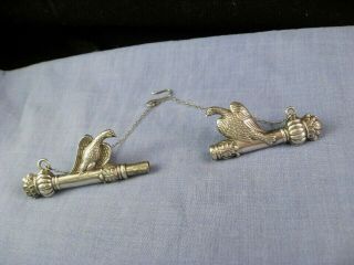 Silver Antique Knitting Needle Case Guards Sheaths Chatelaine Figural Birds
