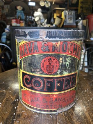 Vintage Java & Mocha Chase & Sanborn Tin Coffee Can