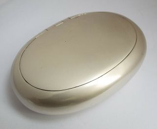 Lovely English Antique 1907 Sterling Silver Pebble Squeeze Tobacco Box