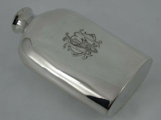 Victorian Solid Sterling Silver Spirit Pocket Hip Flask Sheffield 1865 133g