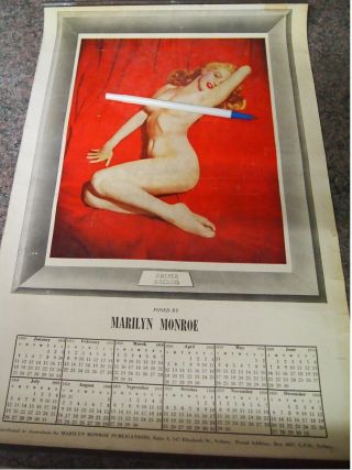 Marilyn Monroe " Golden Dreams " Vintage 1959 Australian Calendar
