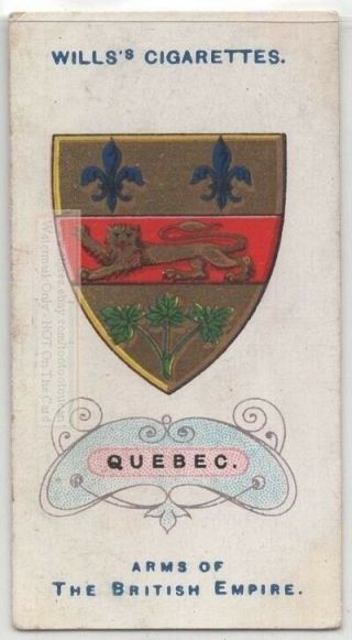 Quebec Dominion Canada British Coat Arms 100,  Y/o Trade Ad Card