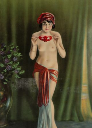 Wild Risqué Jazz Age Flapper w/ Masquerade Mask 1920s Pin - Up Poster 2