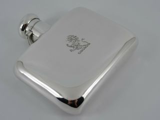Victorian Solid Sterling Silver Spirit Pocket Hip Flask Birmingham 1897 144g