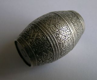 An Early German Silver Barrel Shaped Patch Box,  C.  1720