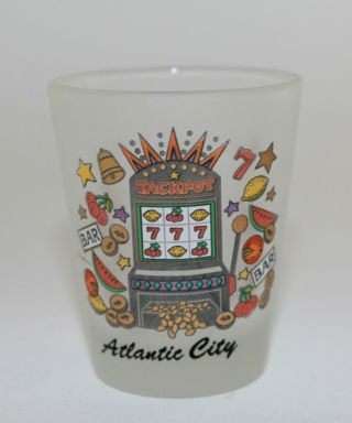 Travel Souvenir Shot Glass - Atlantic City Jersey Nj Casino Slot Machine Vtg