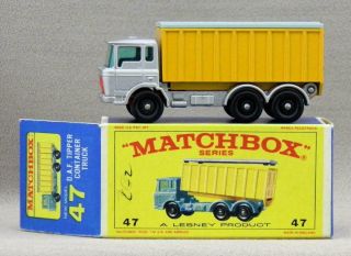 1968 Lesney Matchbox 47 - C V.  2 Daf Tipper Container Truck - E4 Box