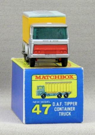 1968 Lesney Matchbox 47 - C v.  2 DAF Tipper Container Truck - E4 Box 2