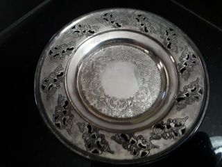 Silverplated Fancy Plate / Dish.  Viking Plate E.  P.  On Copper.  Ornate.  Vintage