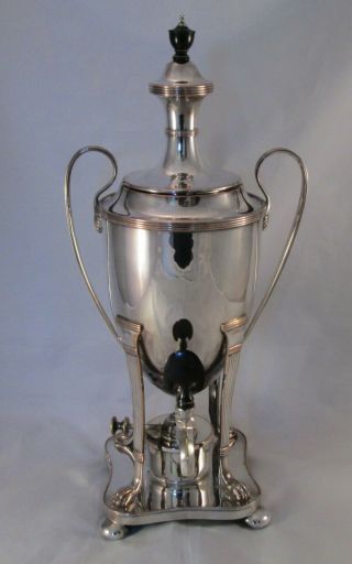 A Fine 19th Century Silver Plated Tea Urn / Samovar - Patented Burner
