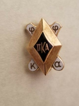 Antique Pi Kappa Alpha 14k Gold Enamel Fraternity Pin 3.  2 Grams