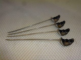 4 Vtg Mid Century Metal & Bakelite C.  Beierle Swizzle Stick Stirrers Muddlers