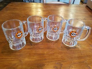 Vintage 1963,  Set Of 4,  A&w Root Beer Mugs; Heavy 8 Oz.  Glass -