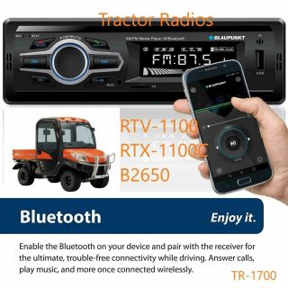 Kubota Tractor Direct Plug & Play Radio Am Fm Bluetooth Rtv 1100 Rtx 1100c B2650