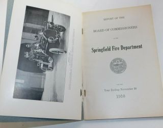 1910 City of Springfield MA Fire Department Annual Report 2