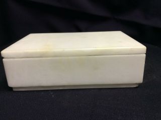 Alabaster Box With Lid.  White And In Gently.  6.  5x4.  25x2.  25