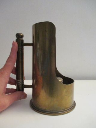 Trench Art Wwii Artillery Shell Casing Candle Holder Candlestick Solid Brass 5lb