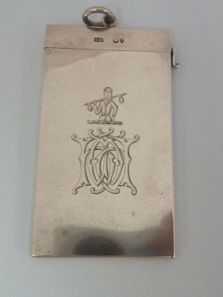 Sampson Mordan Victorian Solid Silver Card Case.  London 1884.