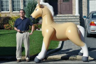 Inflatable Palomino Horse Toy Lifesize.  G&g Production 2003.  Nib Rare