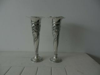 Stunning Art Nouveau Solid Silver Vases