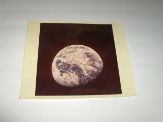 Vintage Nasa Apollo Era Iconic Earth Taken From Outer Space A Kodak Color Photo
