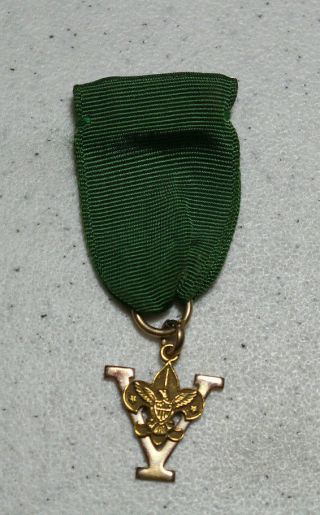 Bsa Boy Scout " Victory " Training Award Medal 1/20 10k Gold