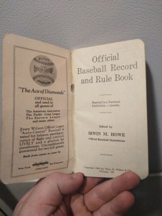 Jager Asmus Baseball Record Rule Book Wyandotte Mi Vintage Wilson 1924 Babe Ruth 2