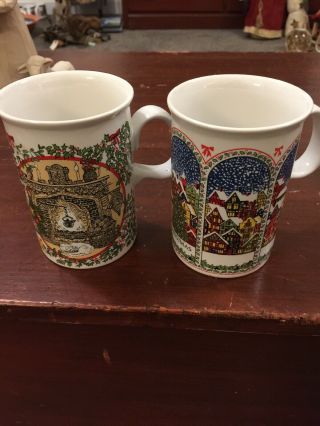 Set Of 2 Dunoon Christmas Mugs Made In Scotland
