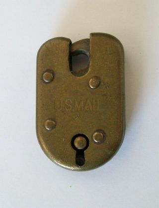 Vintage Antique Small Brass U.  S.  Mail Padlock No Key
