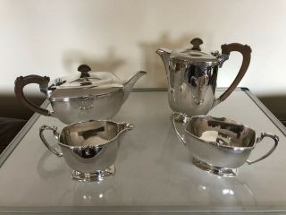 Art Deco 4 Piece Silver Plated Tea/coffee Service (spt/cs 409)