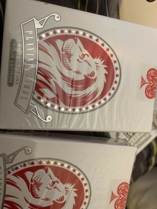 David Blaine White Lions Series B Red Playing Cards; Tour Edition.