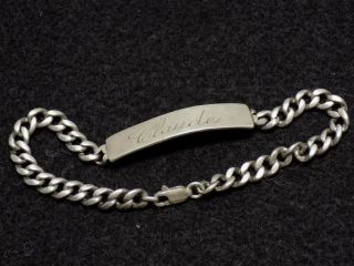 Wwii Us Army 800 Sterling Id Bracelet - Named & Theater Made Italy
