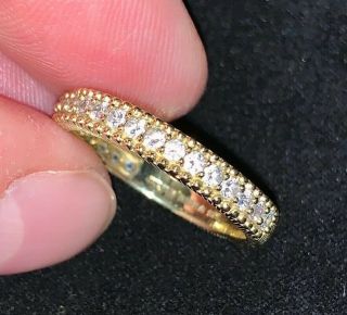 2 Judith Ripka 14k Yellow/rose Gold Plated Sterling Silver Cz Ring Sz 7