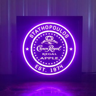 Crown Royal Apple Whisky Led Sign Personalized,  Home Bar Pub Sign,  Lighted Sign