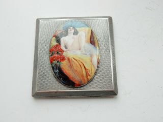 Antique Art Deco Solid Silver Nude Lady Cigarette Case London 1926