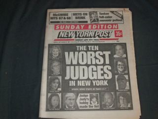 1998 September 27 York Post Newspaper - Mark Mcgwire Hits Hrs 67 & 68 - Np 4132