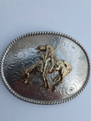 Vintage “end Of The Trail” Indian On Horse Belt Buckle Usa