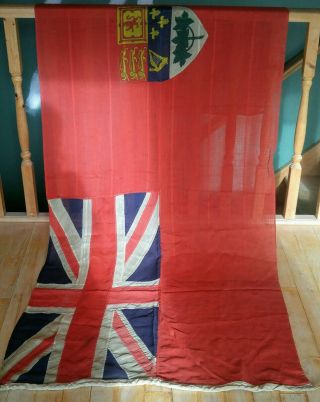 Lg Wwii Canadian Flag 1921 - 57 Ensign Union Jack 87 " X 38 " Canada Military