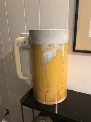 Vintage Cheinco Trash Can Beer Mug Metal Waste Basket