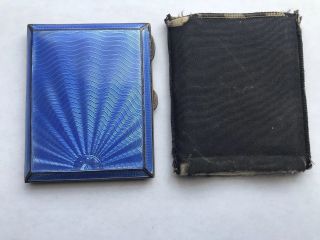 1930’s Sterling Silver And Blue Enamel Cigarette Case