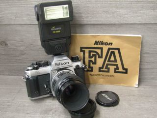 Vintage Nikon Fa Slr 35mm Film Camera 55mm 2.  8 Micro - Nikkor
