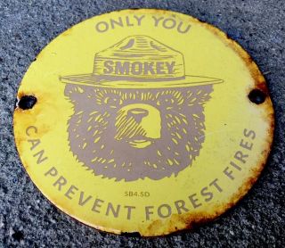 Forest Service Sign Smokey The Bear Only You Can Prevent Forest Fires Porcelain
