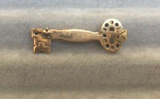 Kappa Kappa Gamma Sorority Key Pin - Gold With Sapphires And Pearls 2