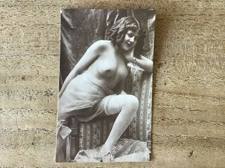Vintage Jean Agelou Miss Fernande 1910 Nude Rppc Postcard French Nr