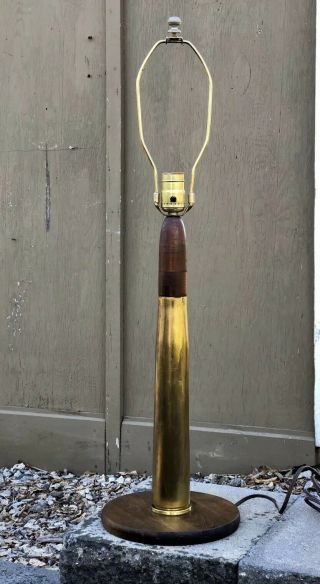 Vintage Ww2 Military Trench Art Brass Artillery Shell Casing Electric Table Lamp