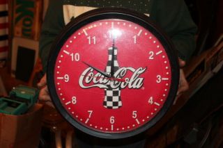 Vintage Coca Cola Soda Pop Gas Station 14 " Clock Sign