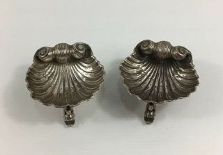 Two Antique Henry Hyde Aston 1863 Solid Silver Shell/scallop Shaped Salt Cellars