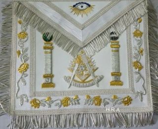 Masonic Regalia Past Master Apron White Hra